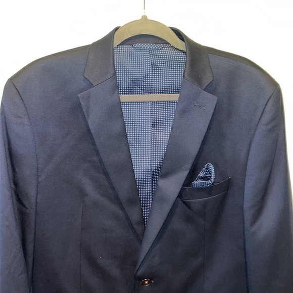 Michael Kors Classic preppy navy suit jacket sports coat size 42 Long - Picture 10 of 15